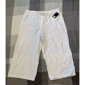 NWT DKNY linen blend wide leg pull on pants women’s sz XL